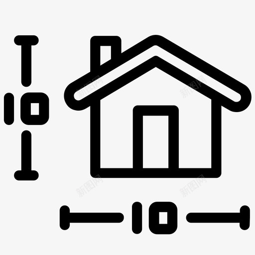 房屋尺寸细部尺寸图标svg_新图网 https://ixintu.com 尺寸 房地产 房屋 细部 轮廓