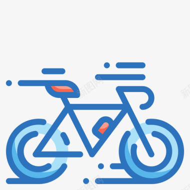 自行车运动型164线性颜色图标图标