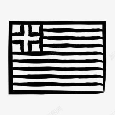 希腊国旗国旗素描手绘国旗图标图标