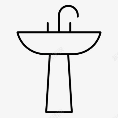 洗脸盆浴室清洁图标图标
