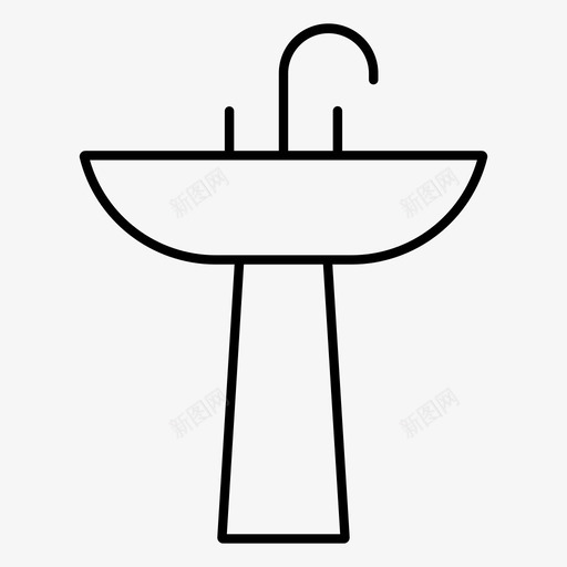 洗脸盆浴室清洁图标svg_新图网 https://ixintu.com 水槽 洗脸盆 浴室 清洁