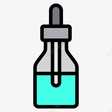 移液管瓶和容器4线性颜色图标图标