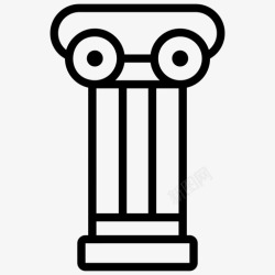 古建筑线图希腊柱古建筑建筑图标高清图片