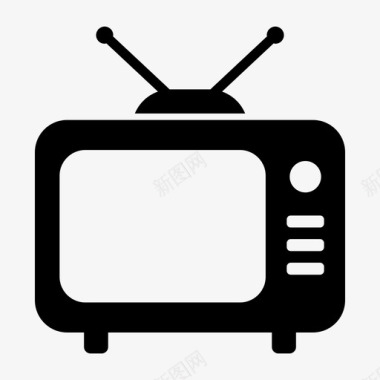 电视复古娱乐图标图标