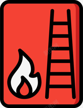 梯子警告标志2线颜色图标图标