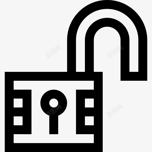 开启锁保护和安全16线性图标svg_新图网 https://ixintu.com 保护 安全 开启 线性