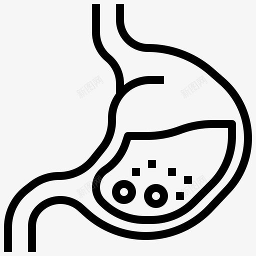 胃人体解剖学1线性图标svg_新图网 https://ixintu.com 人体 线性 解剖学