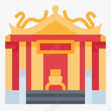 神龛中国86号平坦图标图标