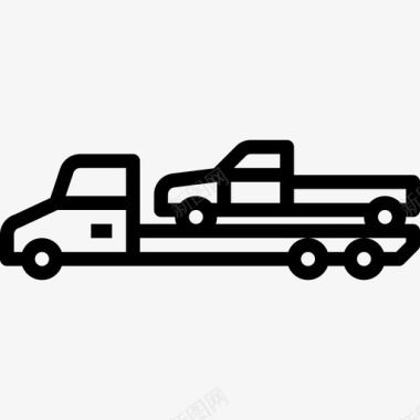 拖车汽车服务1直线图标图标