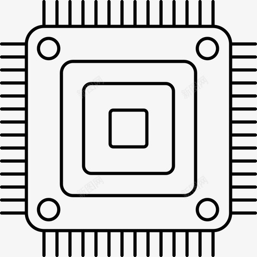 微芯片大脑电路图标svg_新图网 https://ixintu.com 处理器 大脑 电路 芯片
