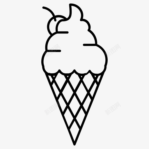 冰淇淋筒晚餐吃图标svg_新图网 https://ixintu.com 冰淇淋 吃吃 吃食 晚餐 概述