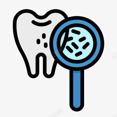 细菌牙齿43线状颜色图标图标