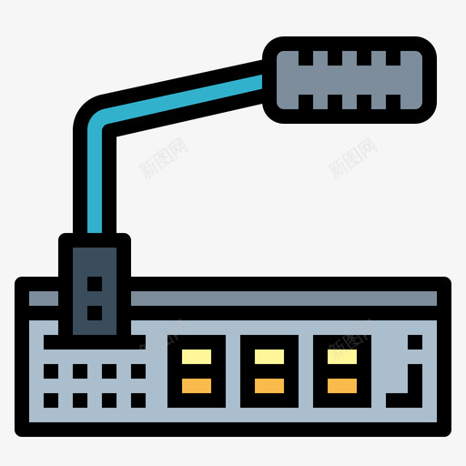 麦克风会议15线颜色图标svg_新图网 https://ixintu.com 会议 颜色 麦克风