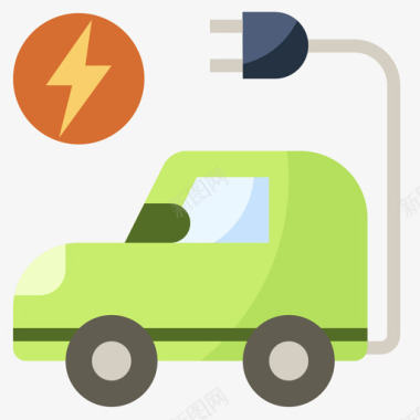 电动汽车可持续能源47平板图标图标