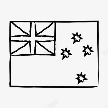 新西兰国旗国旗素描手绘国旗图标图标