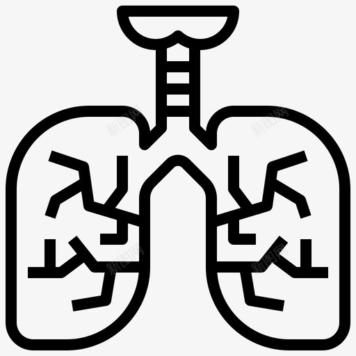 肺部戒烟27岁直系图标svg_新图网 https://ixintu.com 27岁 健康 戒烟 直系 肺部