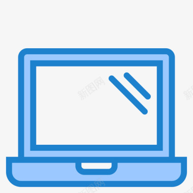 笔记本电脑电子10蓝色图标图标
