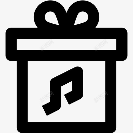 礼物声音和音乐1线性图标svg_新图网 https://ixintu.com 声音 礼物 线性 音乐