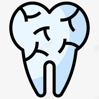 牙齿人体解剖学5线颜色图标图标