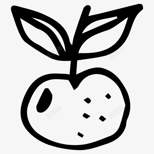 苹果涂鸦食物图标svg_新图网 https://ixintu.com 水果 涂鸦 素描 苹果 食物