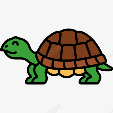 海龟动物27线形颜色图标图标