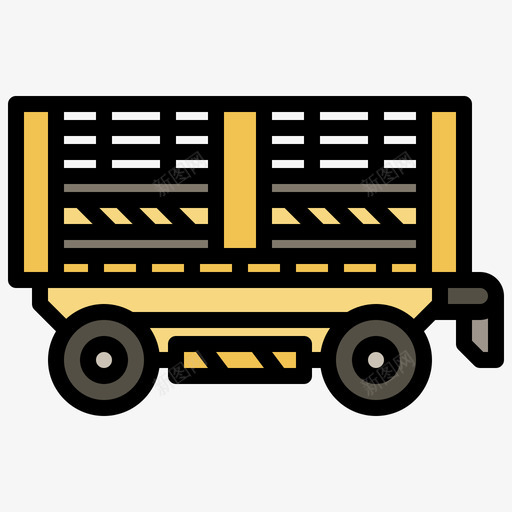 拖车工程机械5线颜色图标svg_新图网 https://ixintu.com 工程机械 拖车 颜色