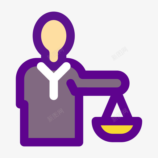 律师法律和司法32线性颜色图标svg_新图网 https://ixintu.com 司法 律师 律师法 法律 线性 颜色