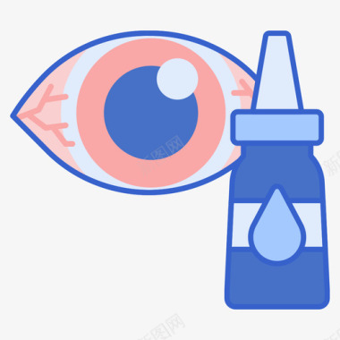 眼药水过敏线性颜色图标图标