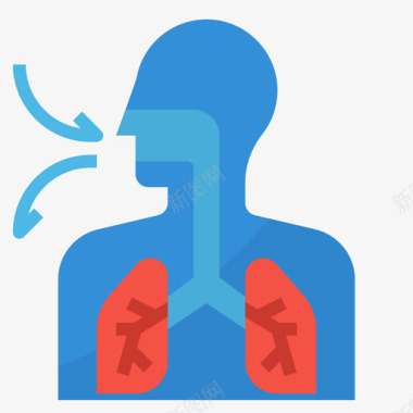 呼吸空气污染2平坦图标图标