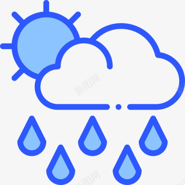 雨天天气241蓝色图标图标