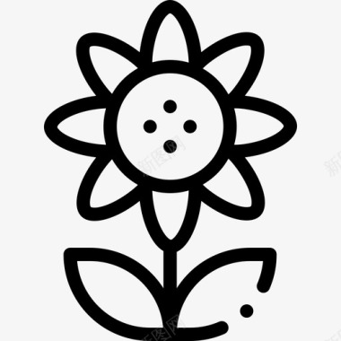 向日葵自然花线形图标图标