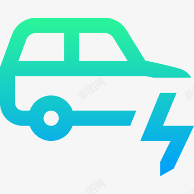 电动汽车可持续能源41梯度图标图标