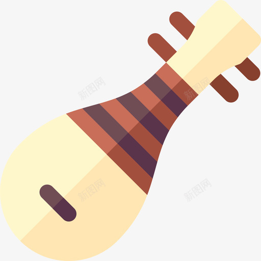琵琶乐器46平的图标svg_新图网 https://ixintu.com 乐器 平的 琵琶