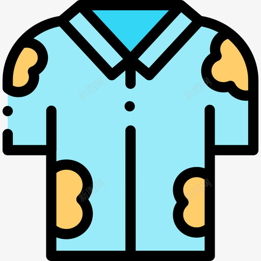 衬衫热带46图标svg_新图网 https://ixintu.com 热带 线性 衬衫 颜色