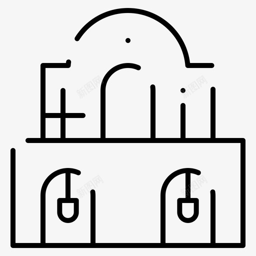 建筑圣诞节教堂图标svg_新图网 https://ixintu.com 圣诞节 复活节 希腊 常规 建筑 教堂 独立日 虚线