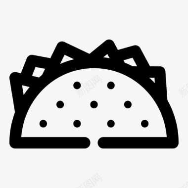 墨西哥玉米卷食物手持式图标图标