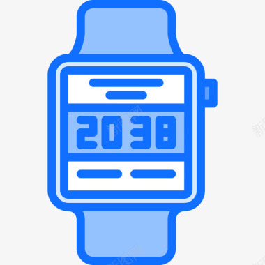 数字手表旧设备3蓝色图标图标