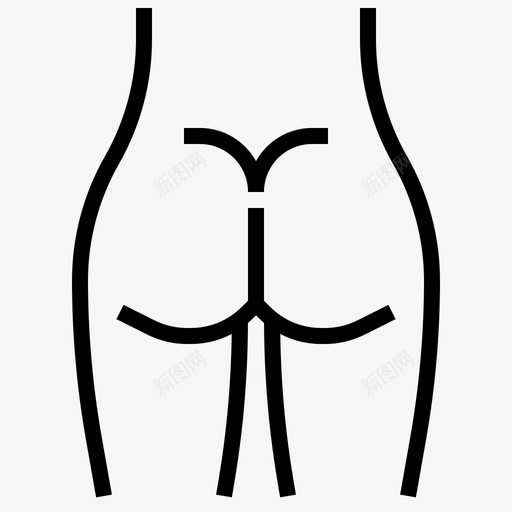臀部人体解剖学1线性图标svg_新图网 https://ixintu.com 人体 线性 臀部 解剖学