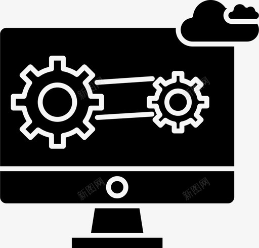 齿轮计算机显示器图标svg_新图网 https://ixintu.com 显示器 计算机 设置 齿轮