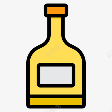 威士忌瓶子和容器4线性颜色图标图标