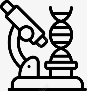 显微镜遗传学和生物工程7线性图标图标