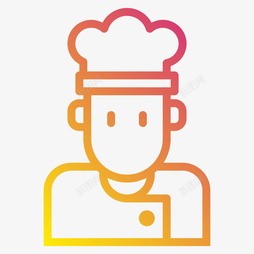 厨师86号厨房梯度图标svg_新图网 https://ixintu.com 厨师 厨房 梯度