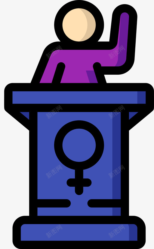 演讲者女权主义23线性颜色图标svg_新图网 https://ixintu.com 女权主义 演讲者 线性 颜色