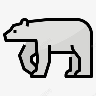 北极熊全球变暖15线性颜色图标图标