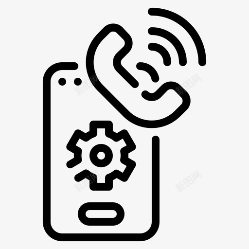 智能手机客户服务9线性图标svg_新图网 https://ixintu.com 客户服务 手机 智能 线性