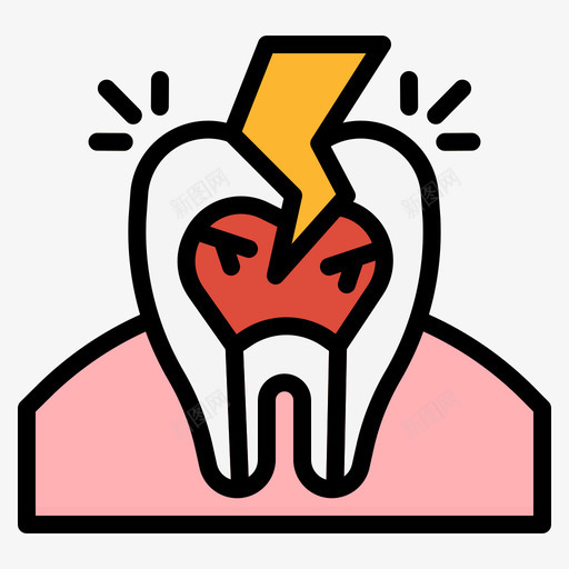 过敏牙齿43线状颜色图标svg_新图网 https://ixintu.com 牙齿 线状 过敏 颜色