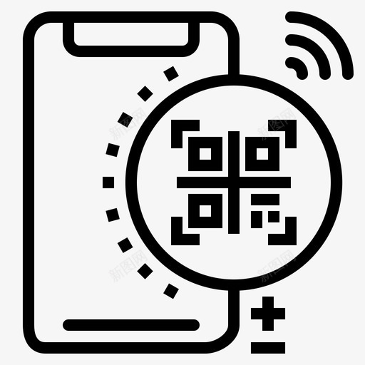 二维码智能手机27线性图标svg_新图网 https://ixintu.com 二维 手机 智能 线性