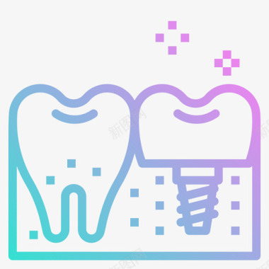 种植体牙科46梯度图标图标