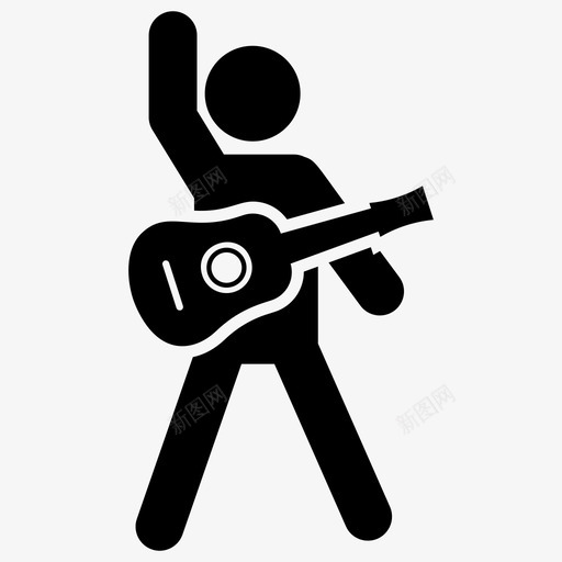 吉他手艺术家音乐家图标svg_新图网 https://ixintu.com 吉他手 形图 摇滚 明星 艺术家 象形 音乐家