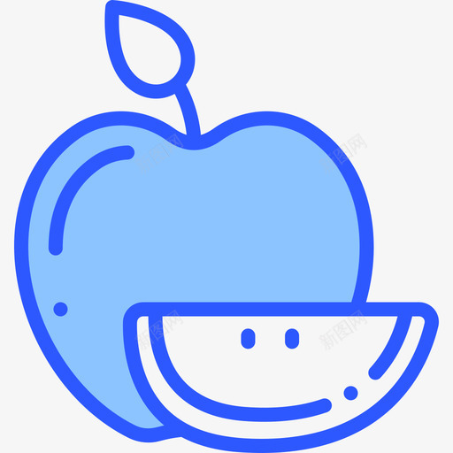 苹果水果19蓝色图标svg_新图网 https://ixintu.com 水果 苹果 蓝色